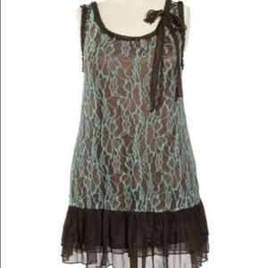 a’reve Sleeveless Jade and Brown Lace Dress